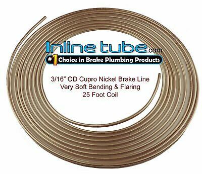 Copper Nickel Brake Line Tubing Kit 3/16 " Od 25 Ft Coil Roll Nicopp Cn3 Tube