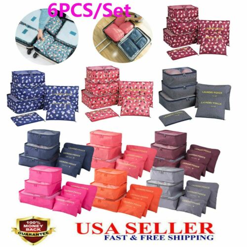 6pcs Travel Storage Bag Travel Clothes Luggage Packing Cube Organizer Suitcase