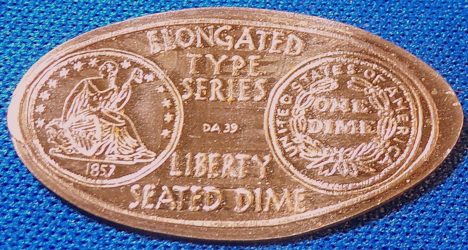 Ada-43: Vintage Elongated Cent: Elongated Type Series - Liberty Seated Dime