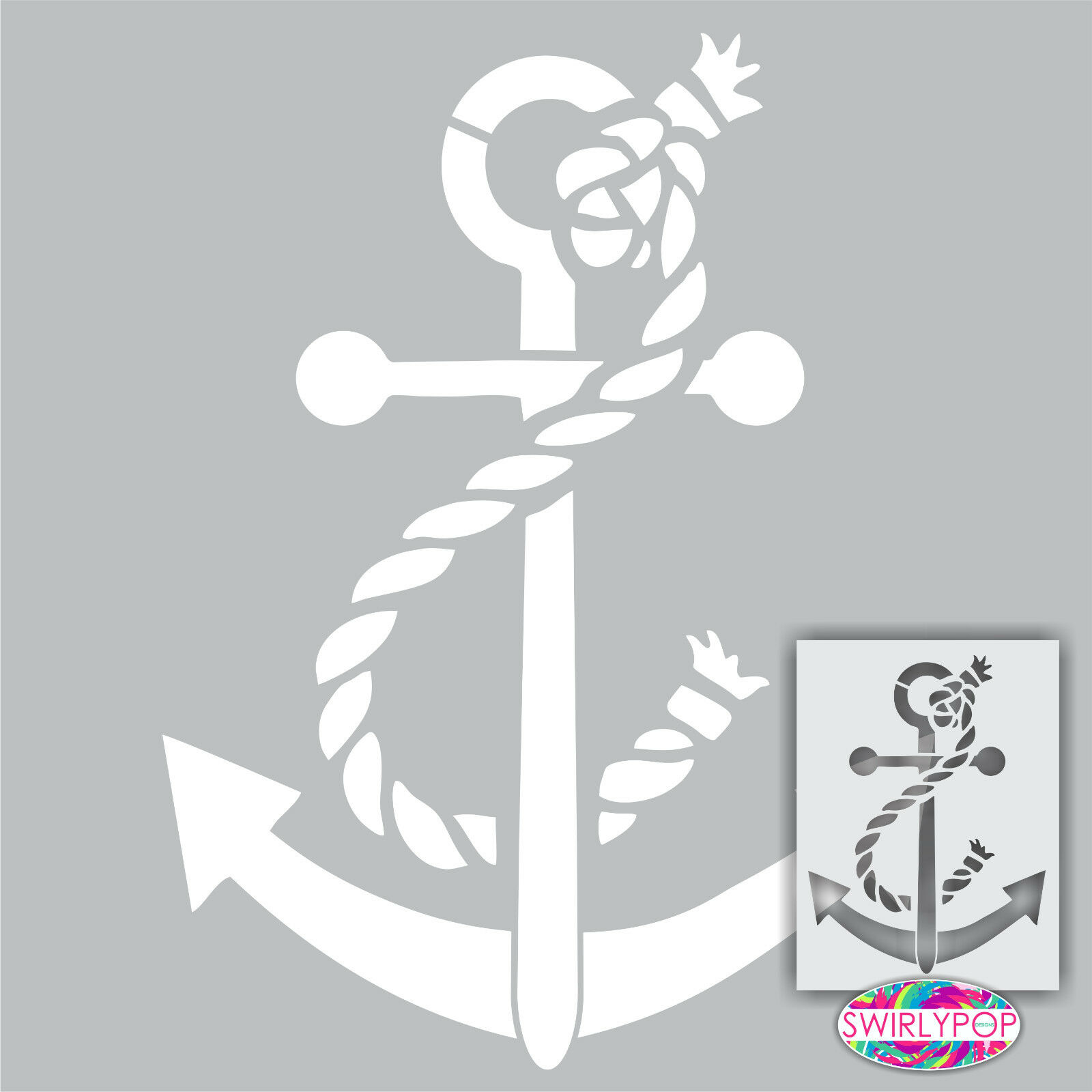 Anchor Wall Stencil 12"x9" Ocean Nautical Coastal Craft Template Pattern Paint