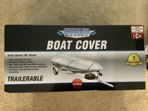Shoreline Marine Warm Weather Boat Cover Silver 20-22 Ft. New