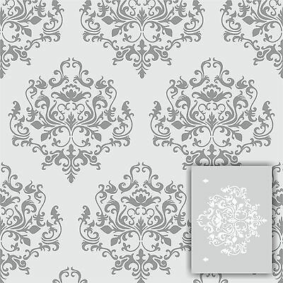 Swirlypop Designs Damask1 Wall Stencil ** Large ** 12'x9" Faux Mural Pattern